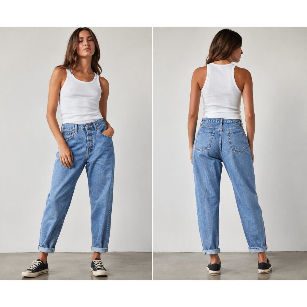 Vintage NY Jeans Slouchy High Rise Mom Jeans 100% Cotton Size 10